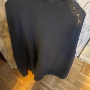 Black Sweater with Button Detail